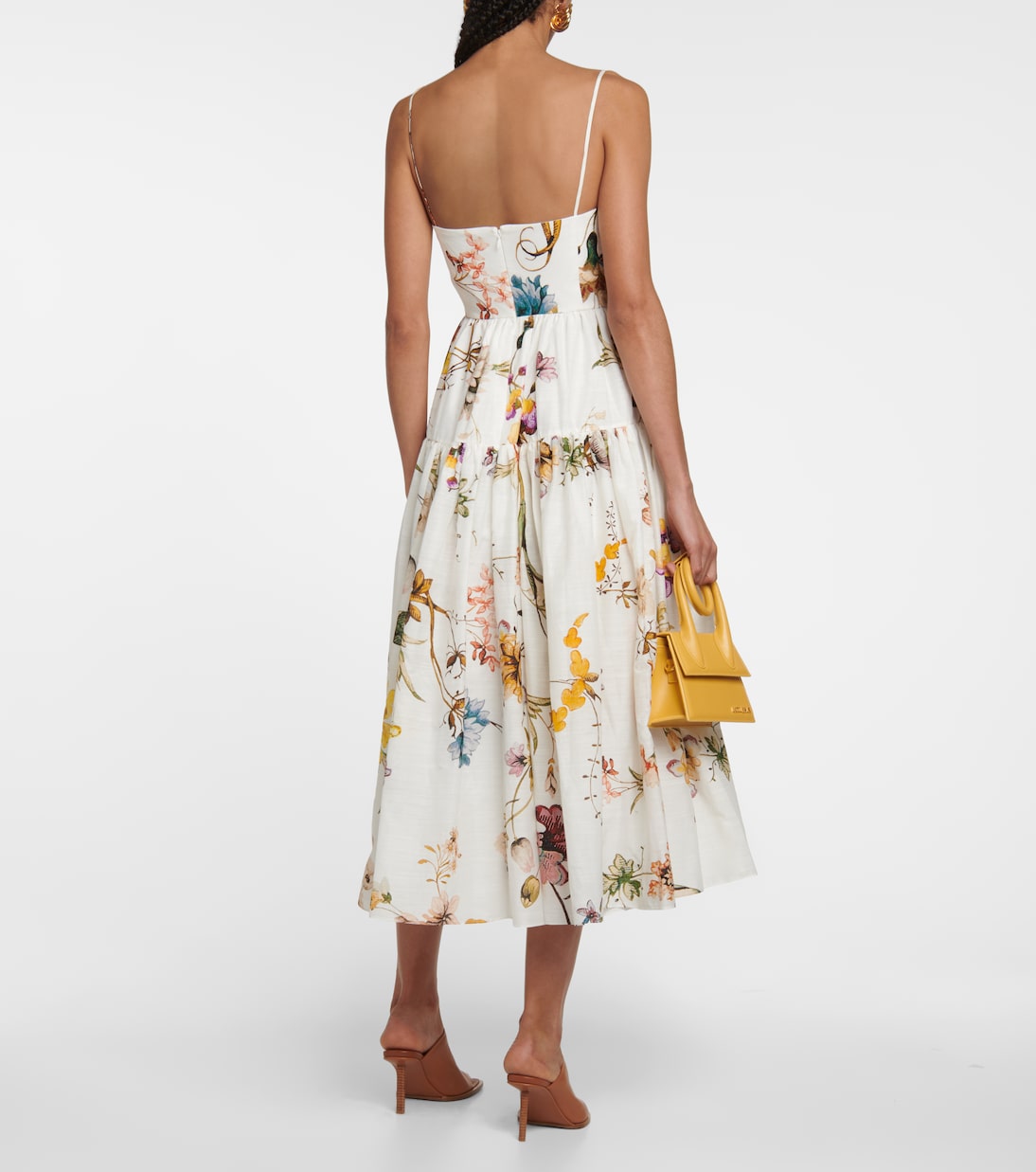 Robe midi Abelia en coton et soie à fleurs | Erdem