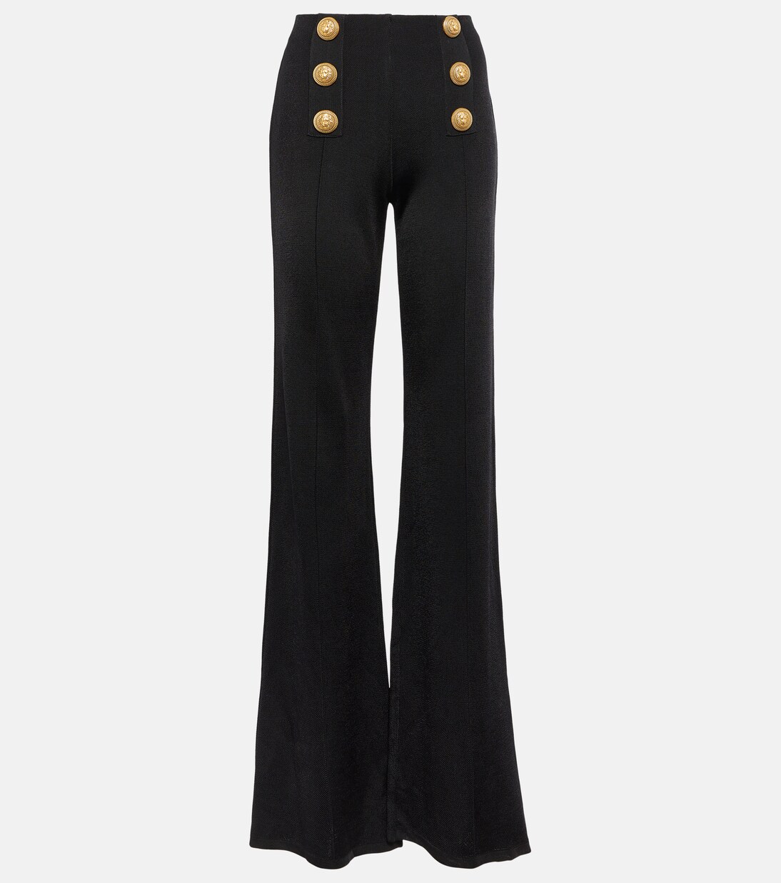 High-rise flared knit pants | Balmain