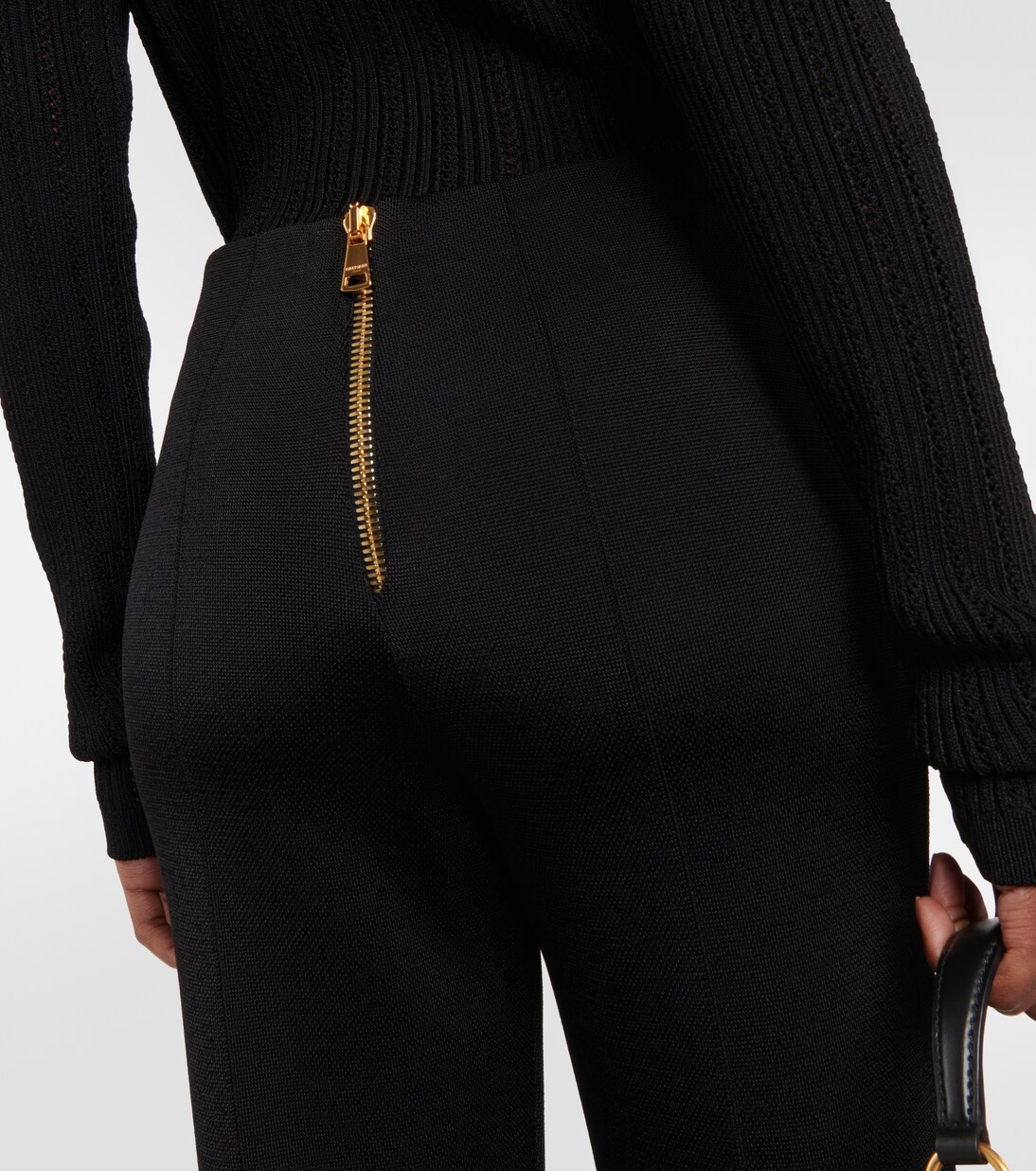High-rise flared knit pants | Balmain