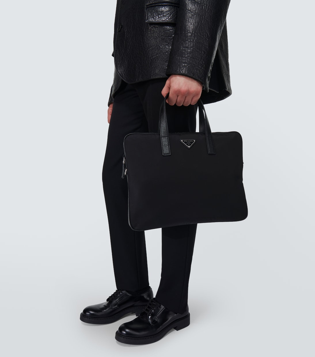 Porte-documents en Re-Nylon et cuir | Prada