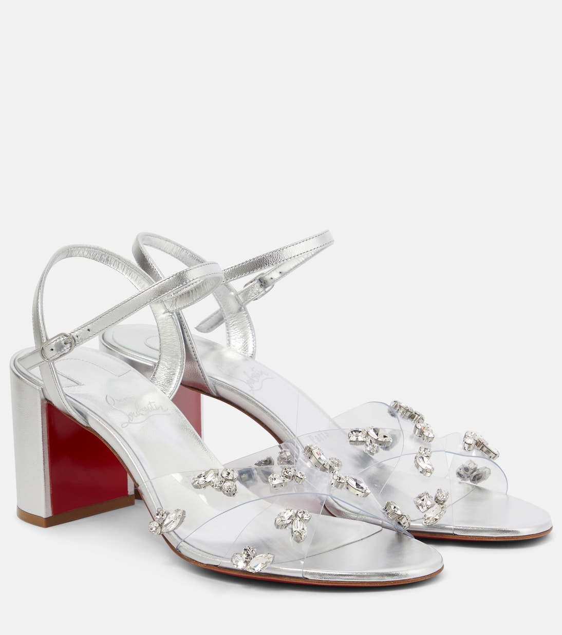 Queenie PVC and metallic leather sandals | Christian Louboutin