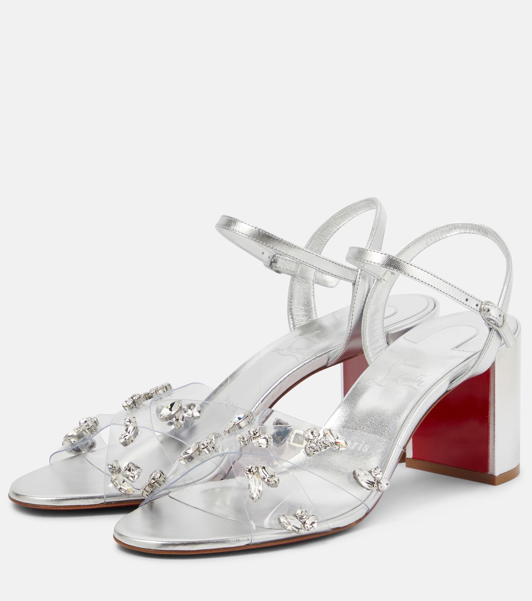 Queenie PVC and metallic leather sandals | Christian Louboutin