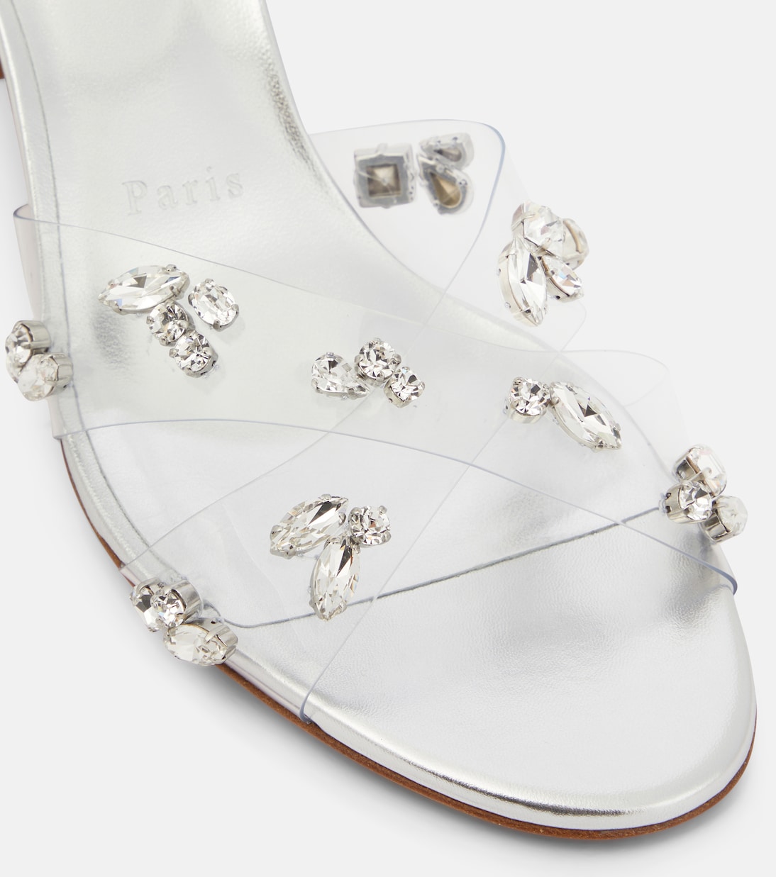 Queenie PVC and metallic leather sandals | Christian Louboutin