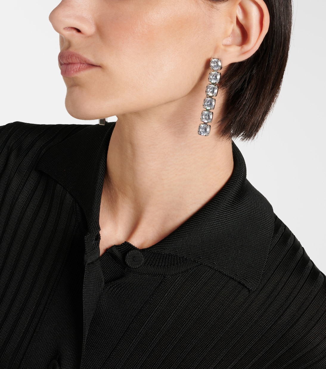 Crystal-embellished drop earrings | Jil Sander