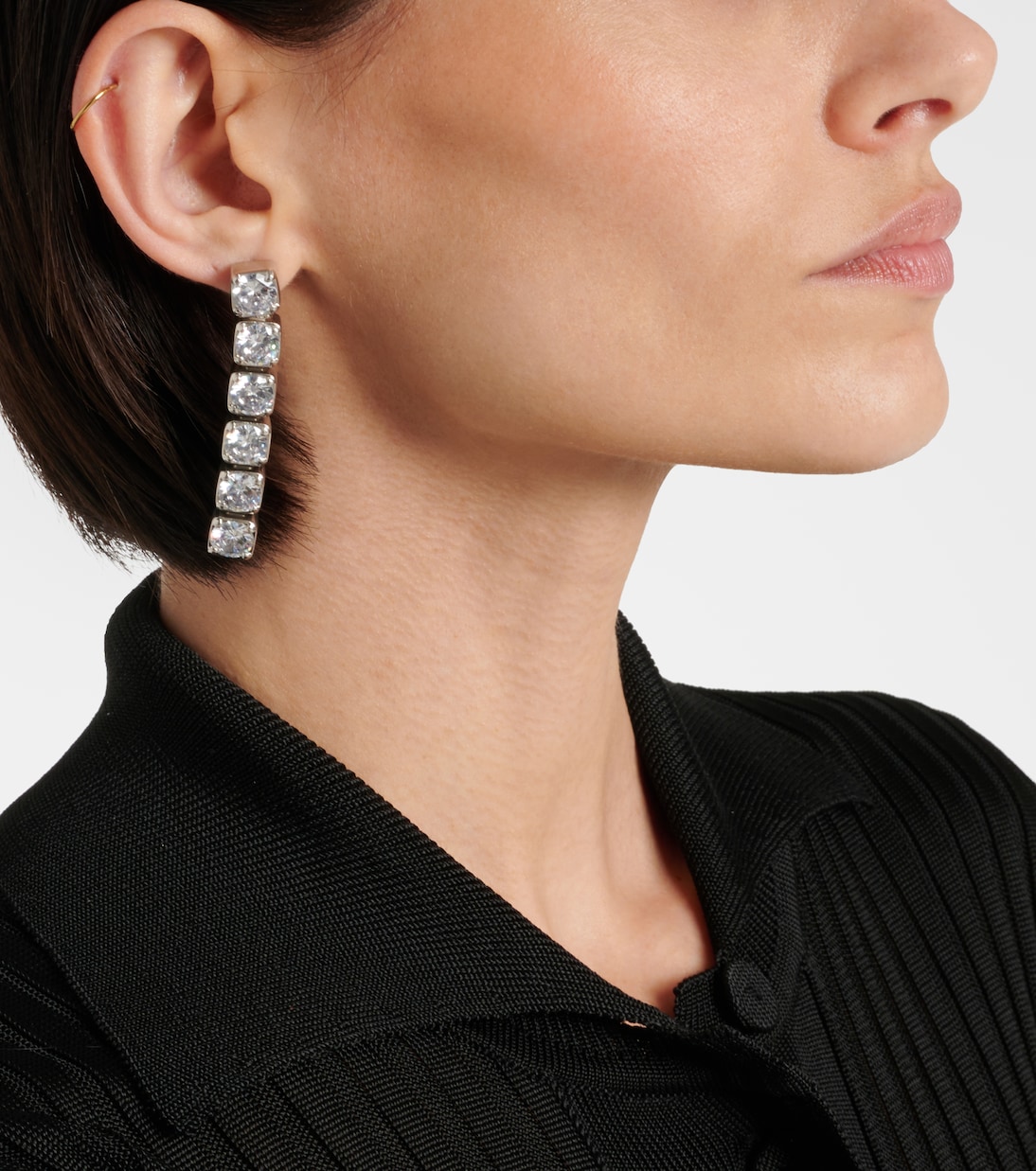 Crystal-embellished drop earrings | Jil Sander