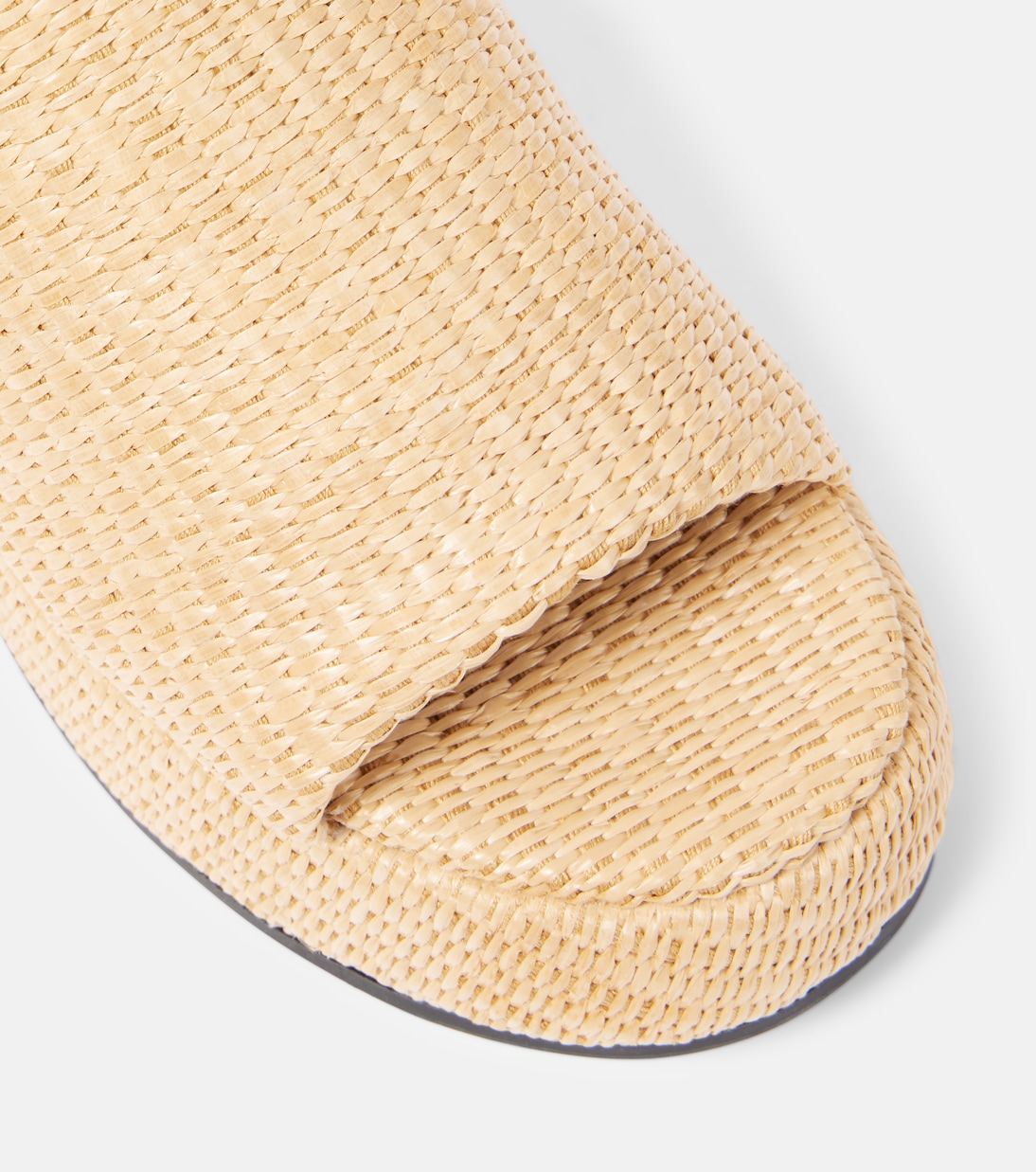 Plateau-Pantoletten Butterfly aus Raffiabast | Ganni