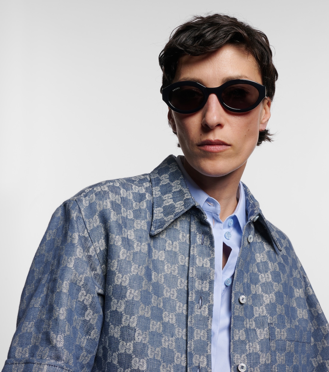 Minimal GG oval sunglasses | Gucci