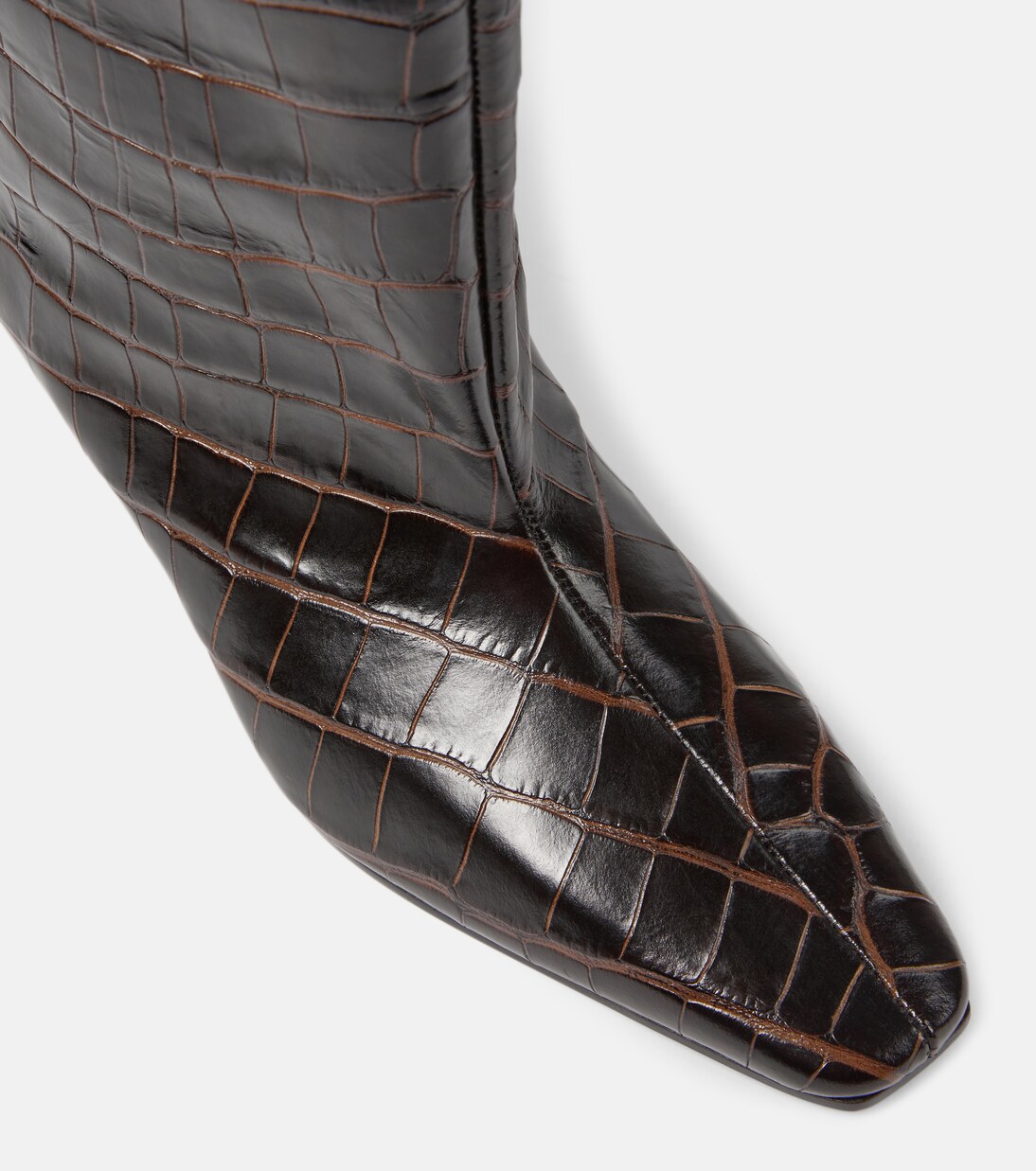 Wide Shaft croc-effect leather knee-high boots | Toteme
