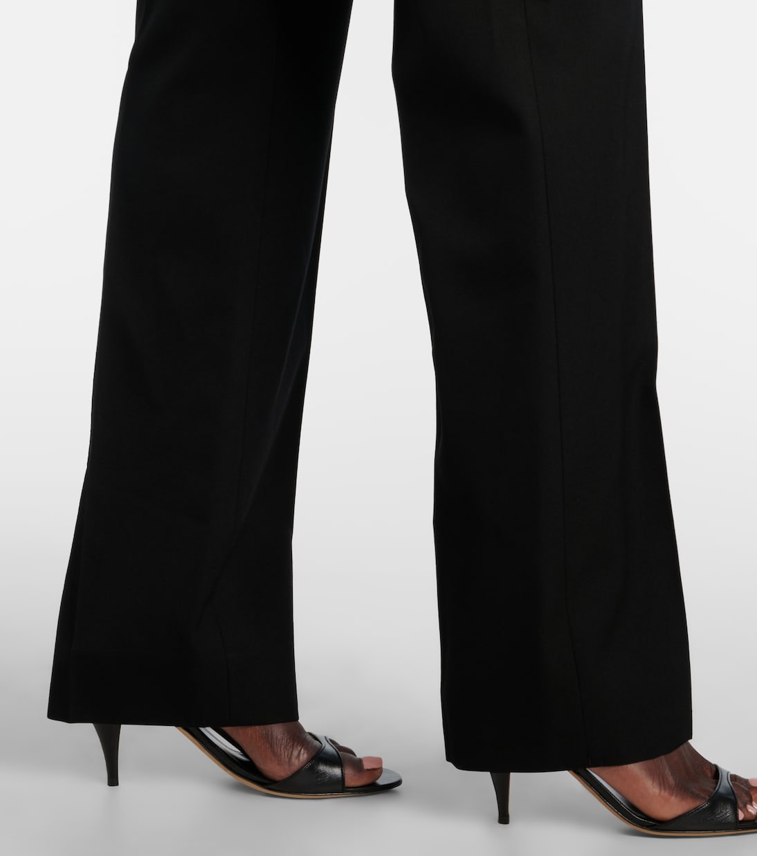 Pantalon droit Jesse à taille mi-haute en laine | The Row