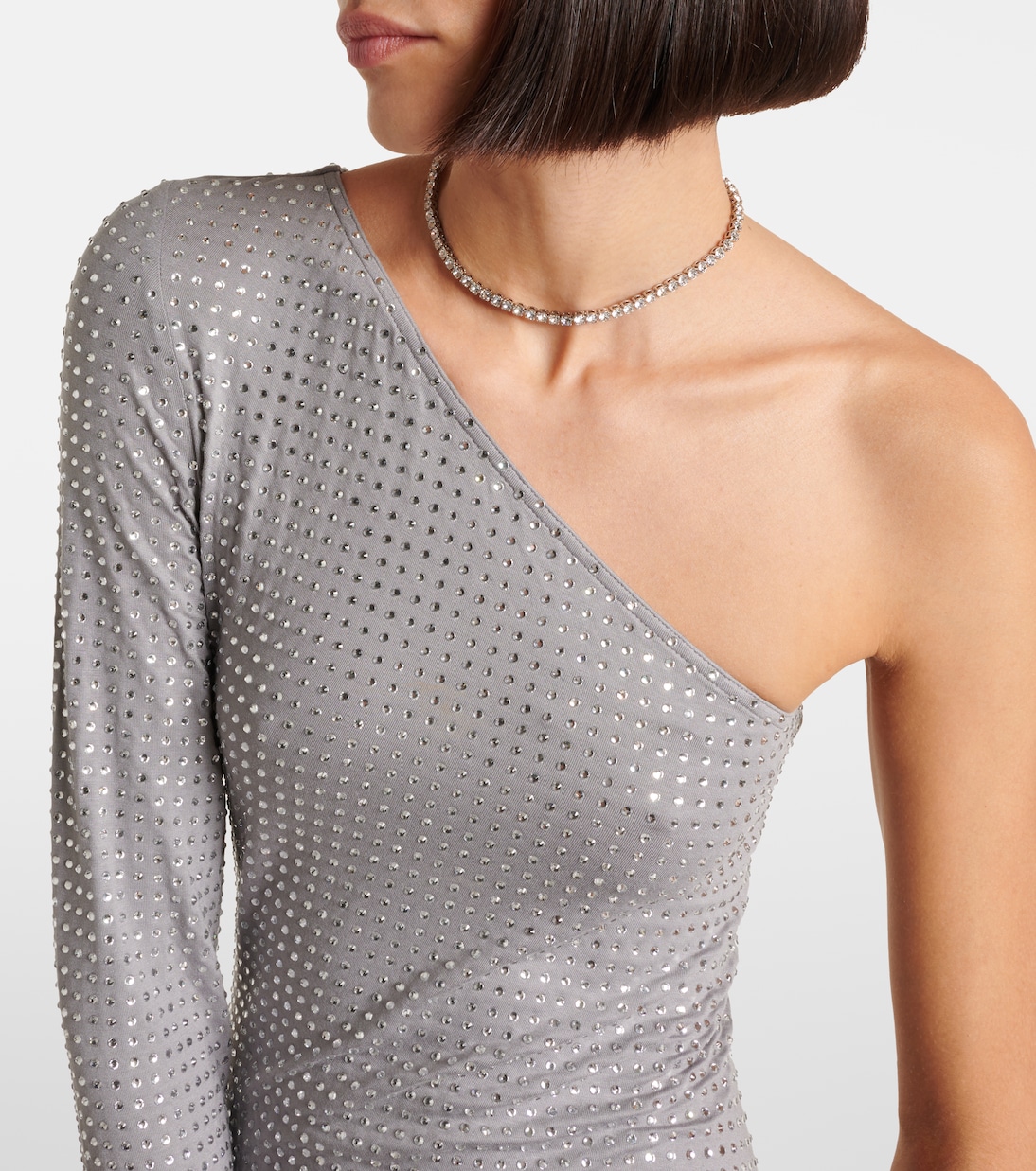 Robe longue asymétrique à cristaux | The Attico