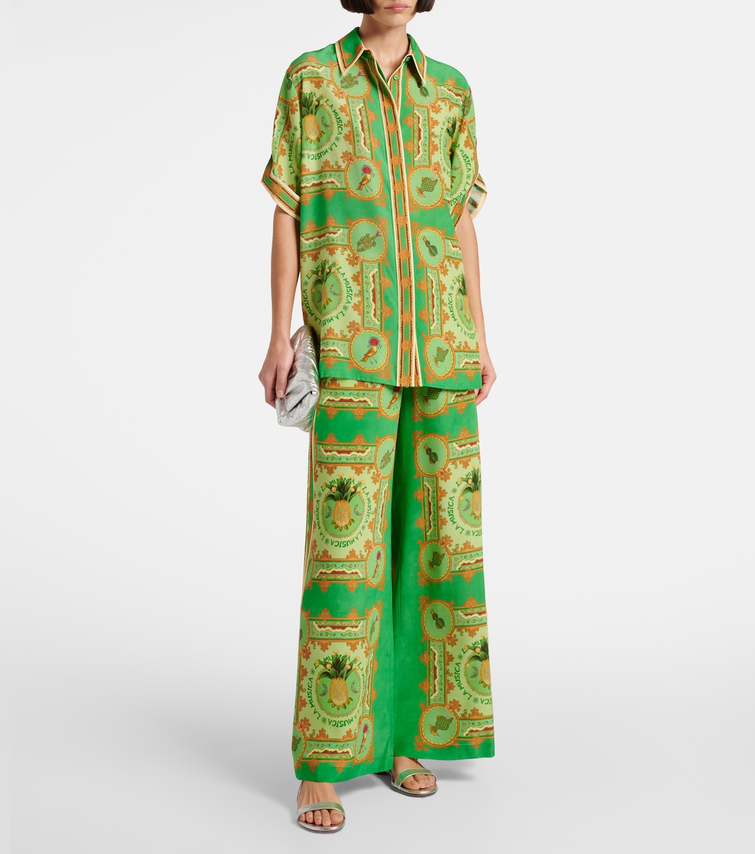 Bedrucktes Hemd La Musica aus Seide | Alémais