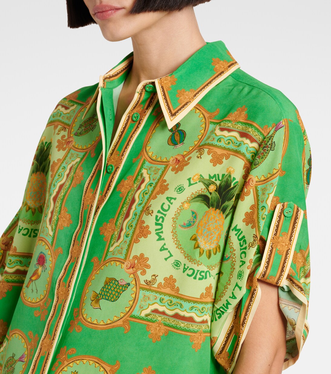 Bedrucktes Hemd La Musica aus Seide | Alémais