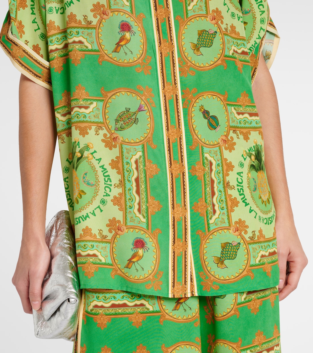 Bedrucktes Hemd La Musica aus Seide | Alémais