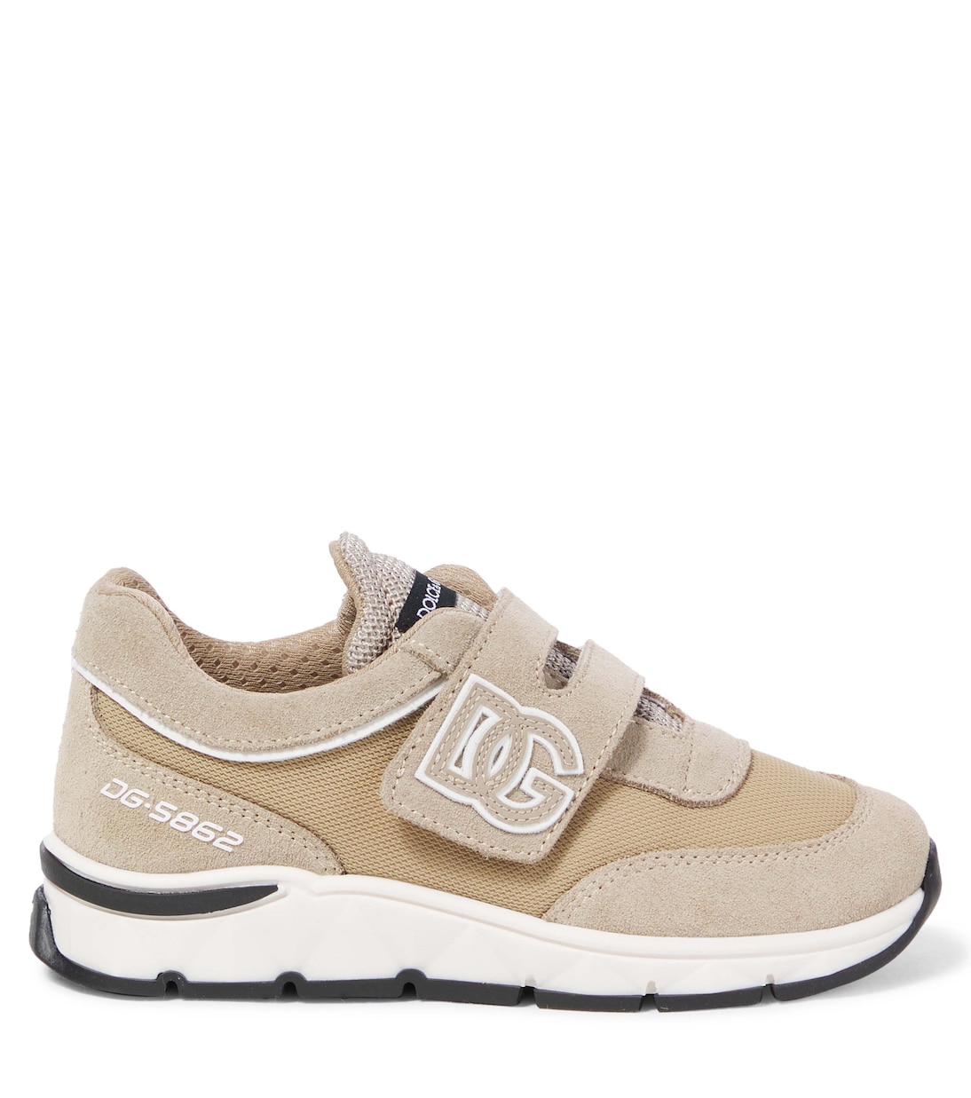 DG suede-trimmed mesh sneakers | Dolce&Gabbana Kids