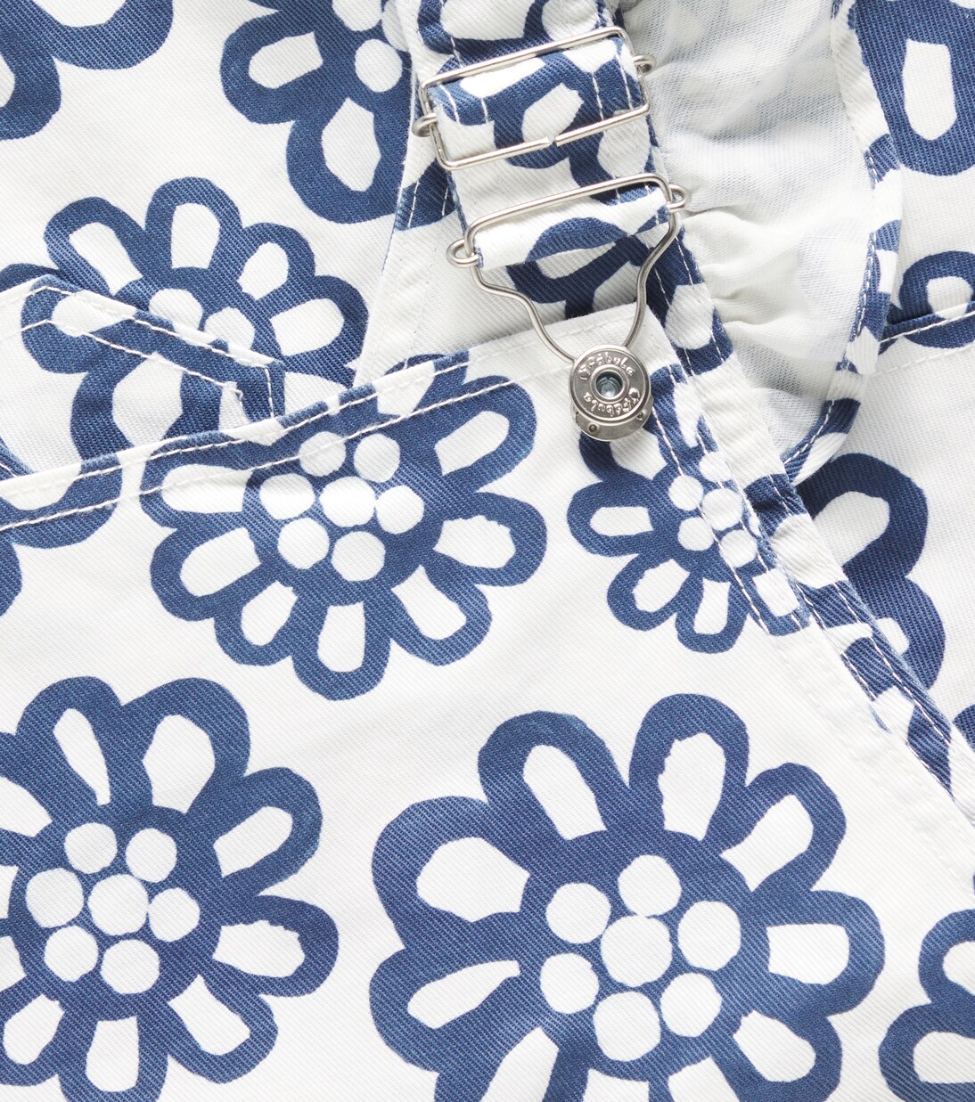 Ruffled floral denim overalls  | Fábula