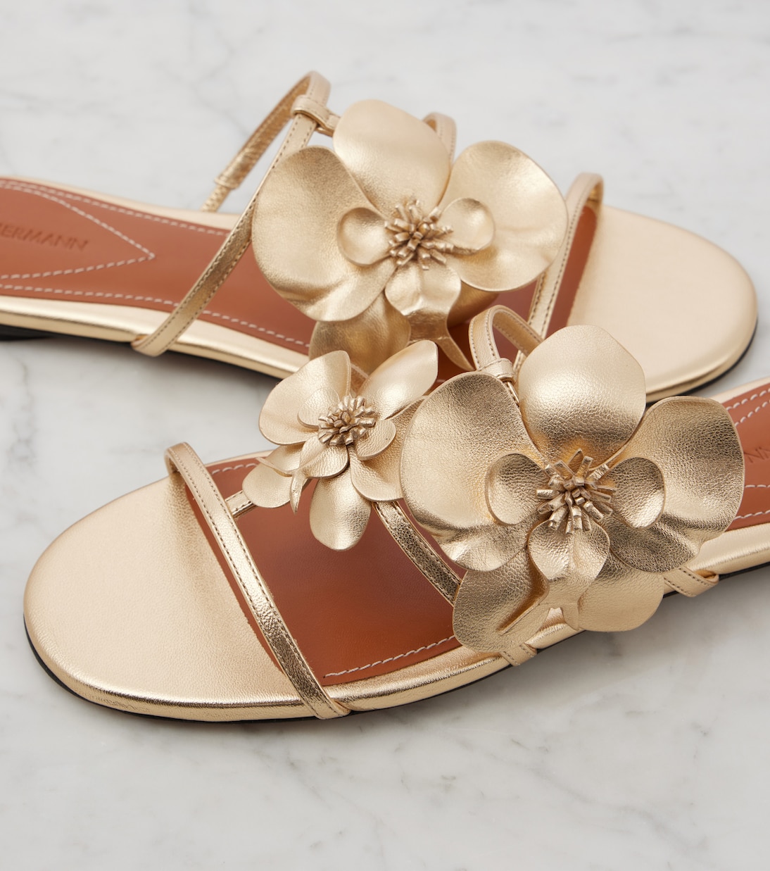 Orchid metallic leather sandals | Zimmermann