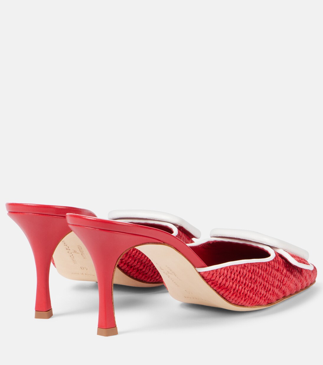 Mules Maysale 70 aus Raffiabast mit Leder | Manolo Blahnik