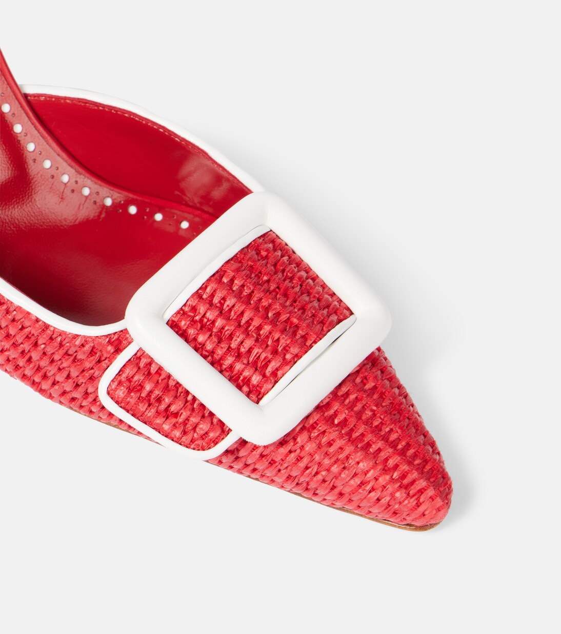 Mules Maysale 70 aus Raffiabast mit Leder | Manolo Blahnik