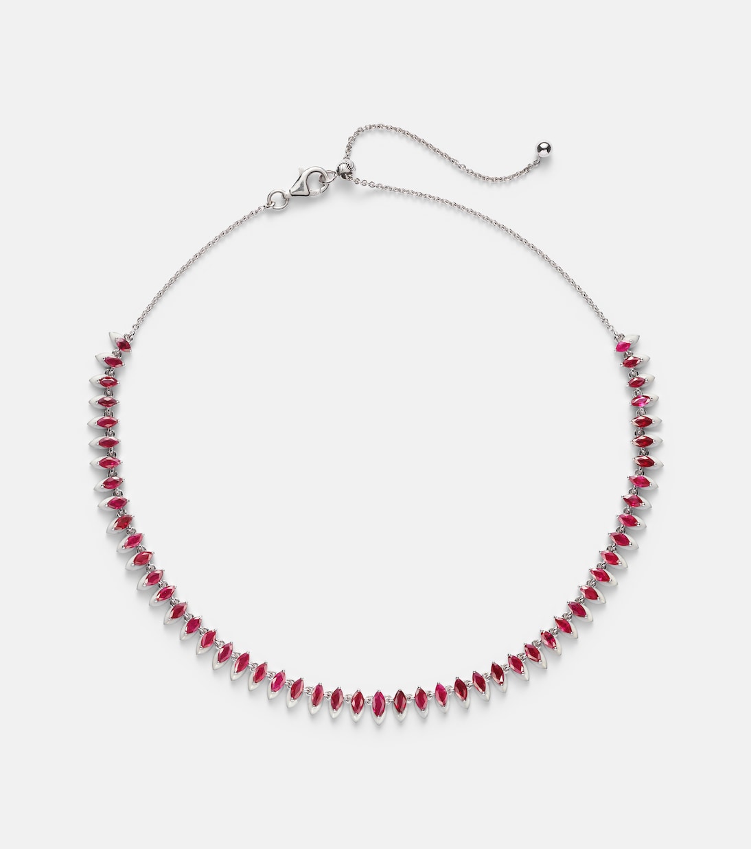 Choker en or blanc 18 ct et rubis | Kamyen