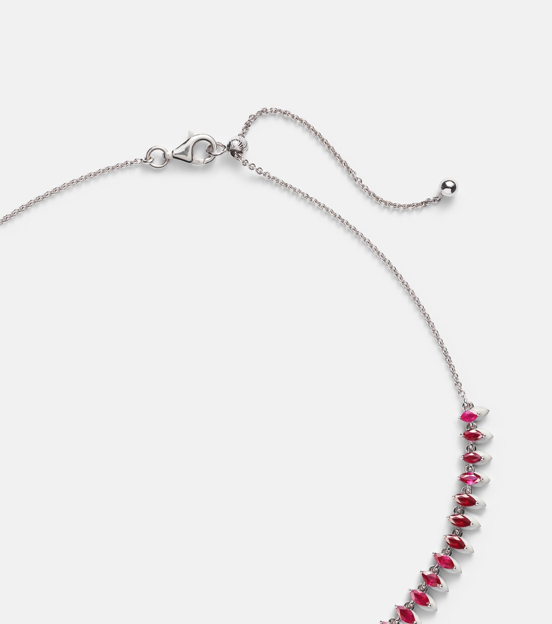 Choker en or blanc 18 ct et rubis | Kamyen