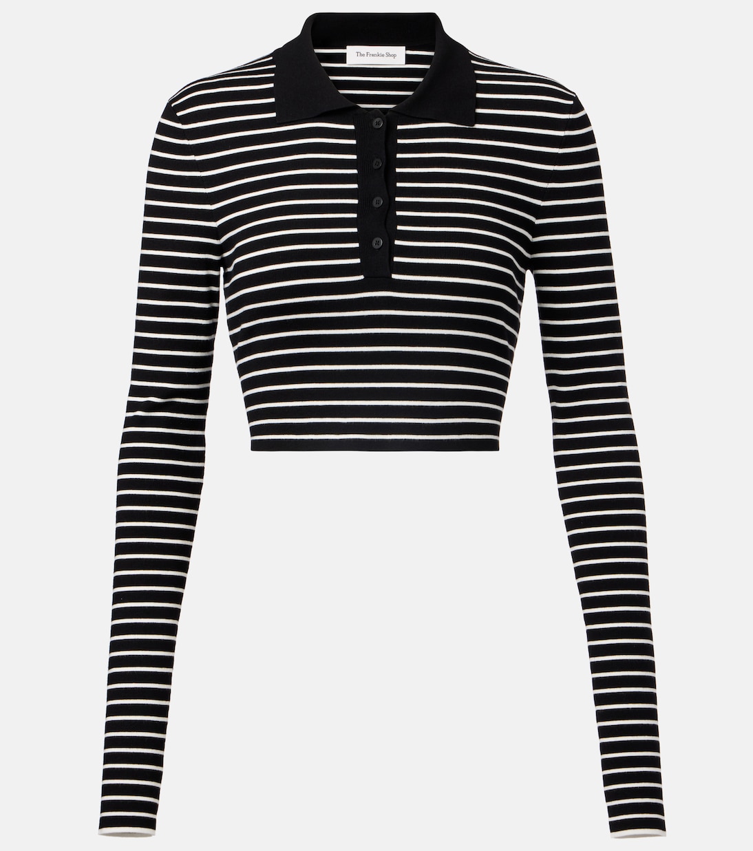 Giselle striped cropped polo shirt | The Frankie Shop