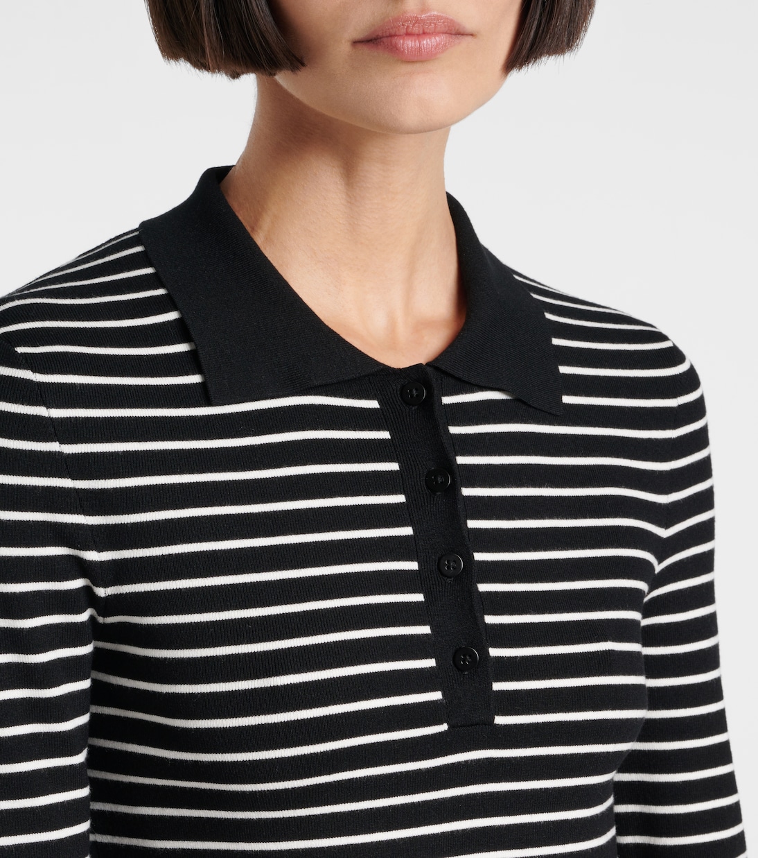 Giselle striped cropped polo shirt | The Frankie Shop