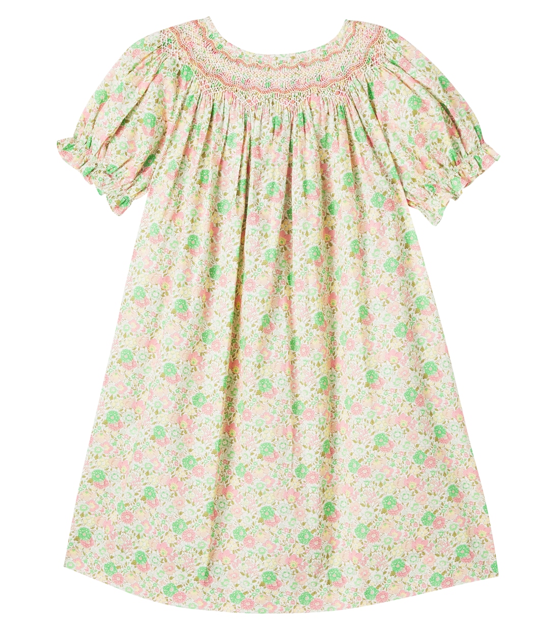 Vestido Jarah de algodón floral fruncido | Bonpoint