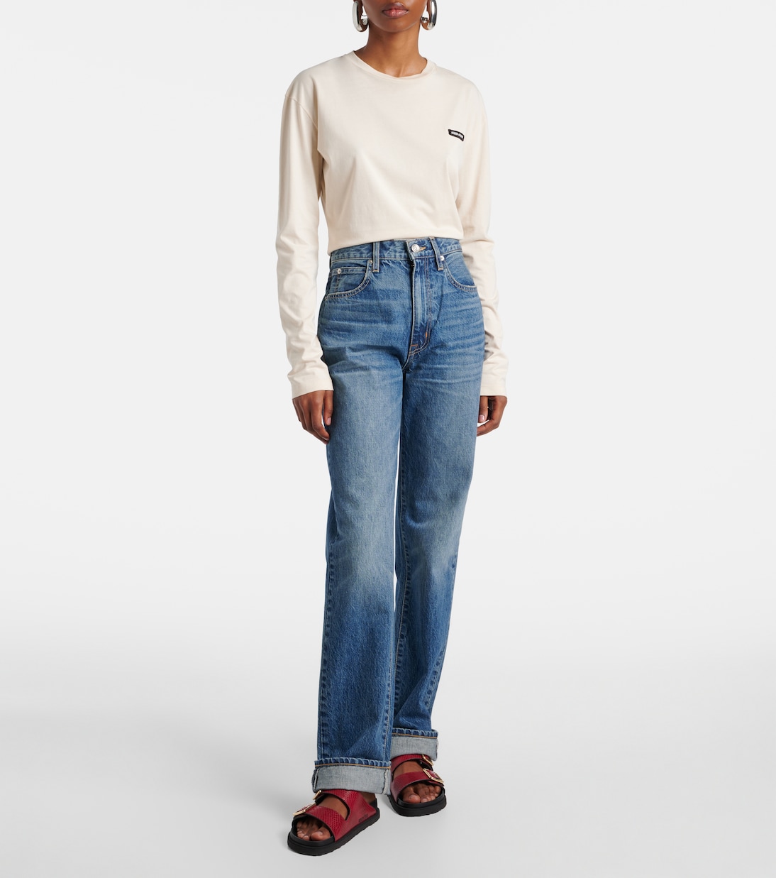 High-Rise Straight Jeans London Turn Up | Slvrlake