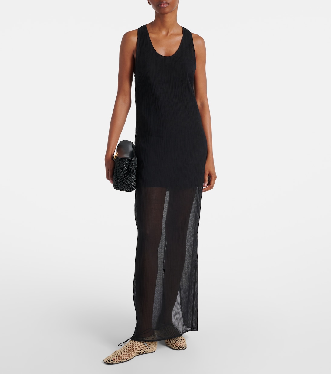 Semi-sheer cotton and silk maxi dress | Toteme