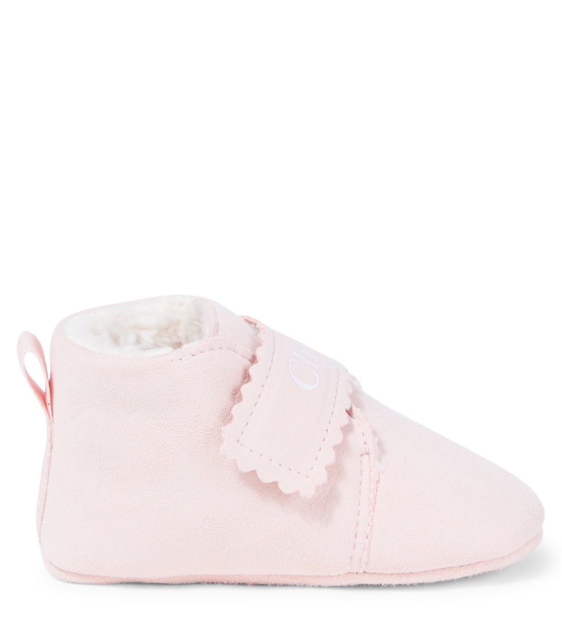 Baby scalloped suede booties | Chloé Kids