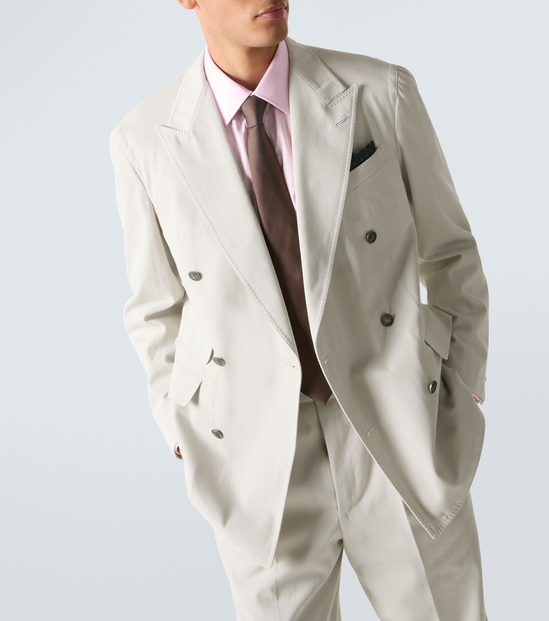 Double-breasted cotton and cashmere blazer | Dunhill