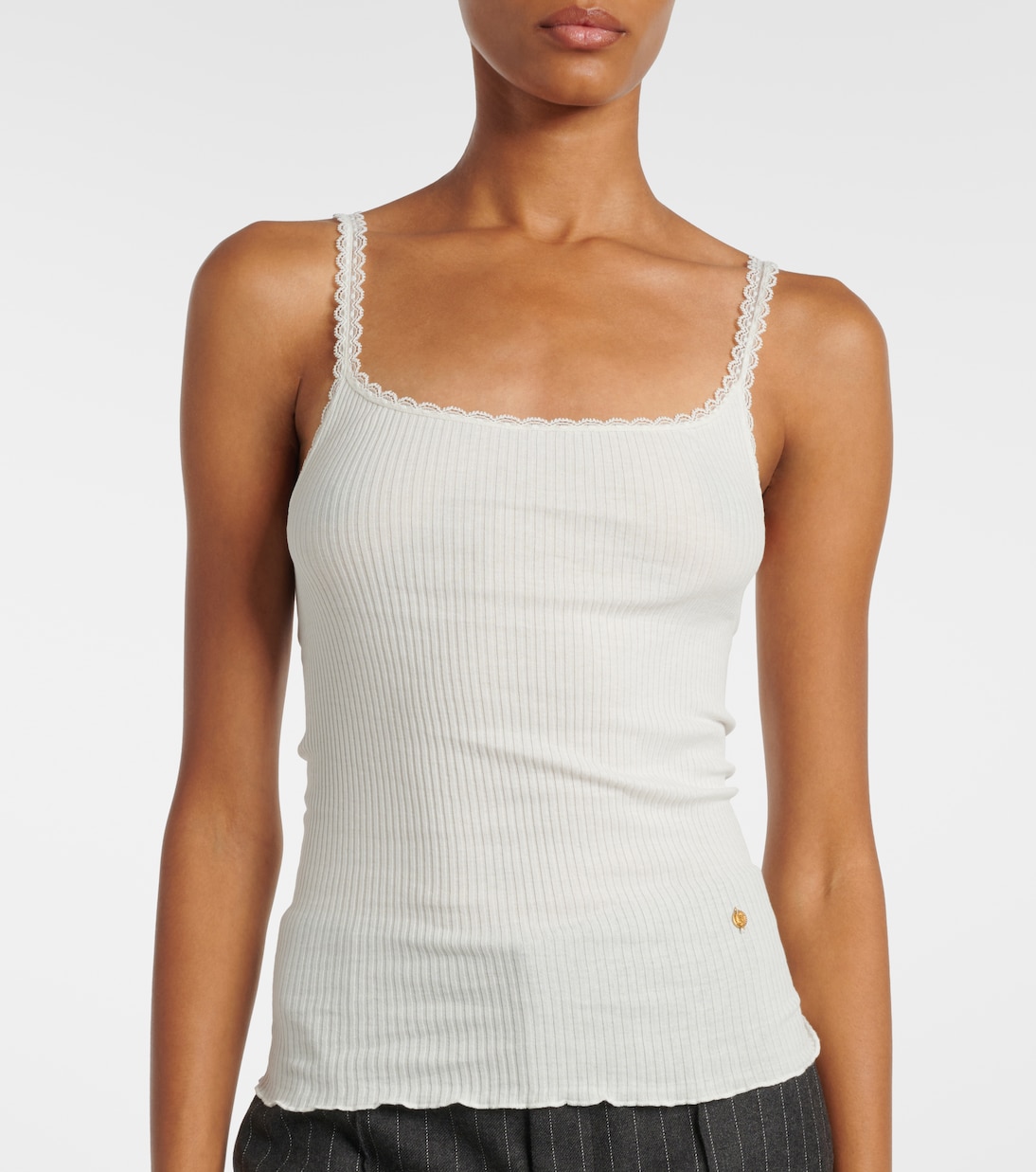 Top aus Baumwolle mit Spitze | Chloé