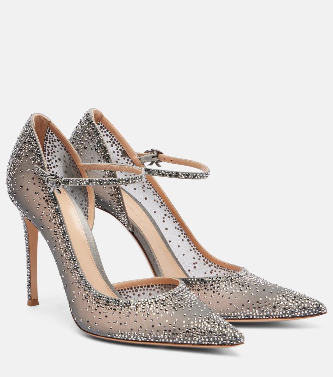 Rania 105 embellished suede Mary Jane pumps | Gianvito Rossi