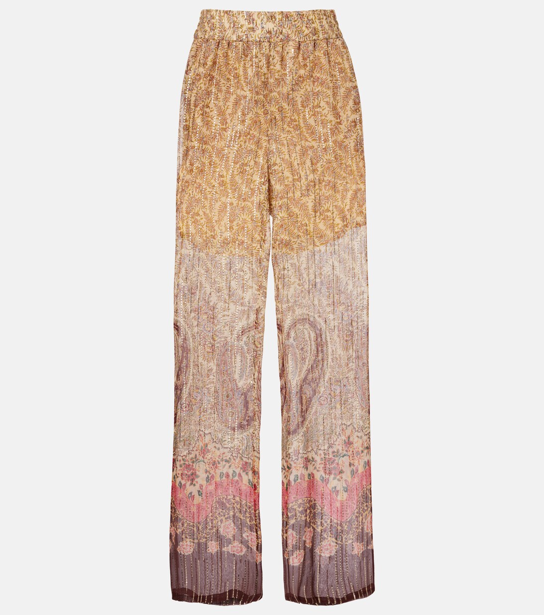 Printed silk-blend wide-leg pants | Valentino