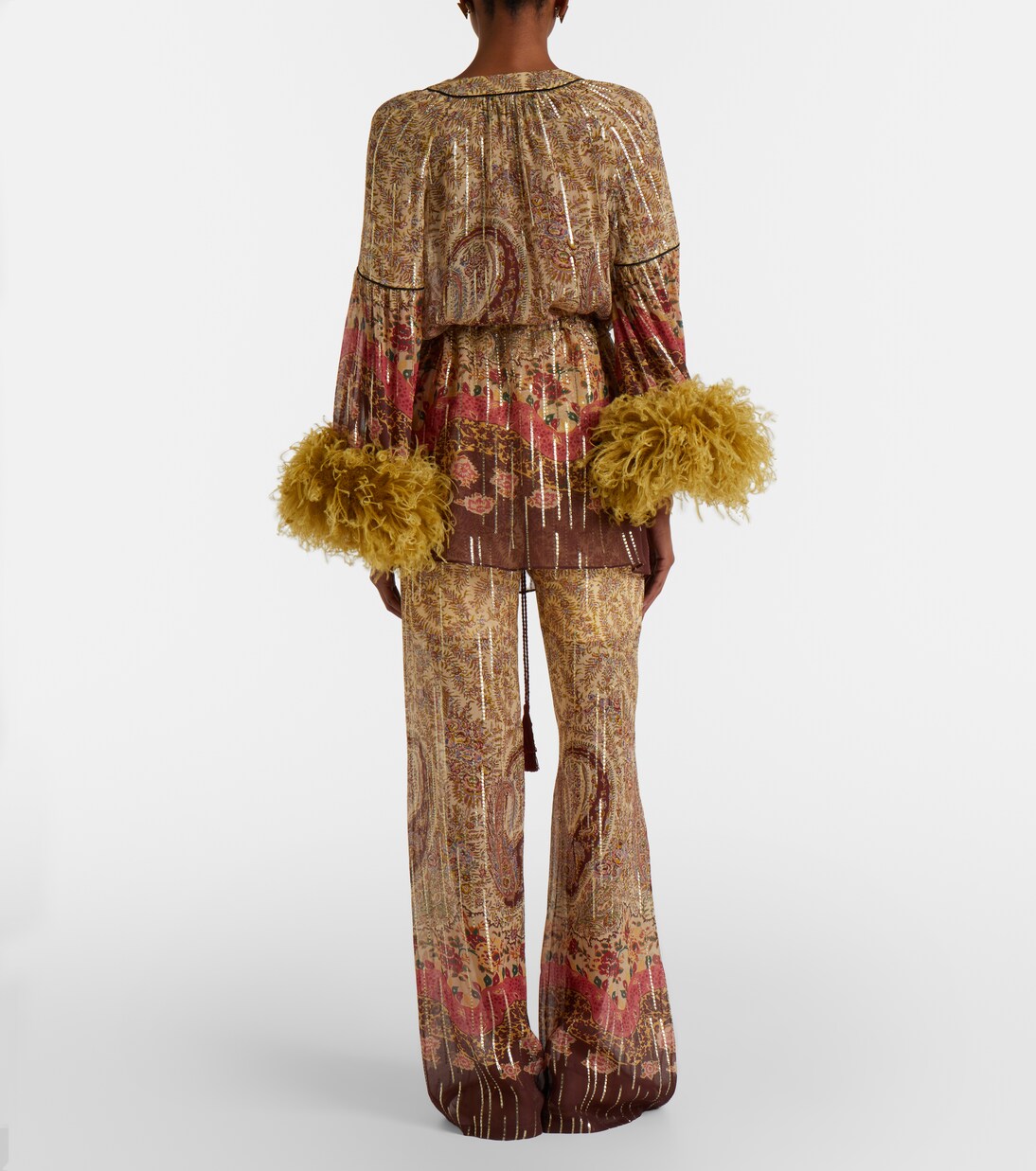 Printed silk-blend wide-leg pants | Valentino