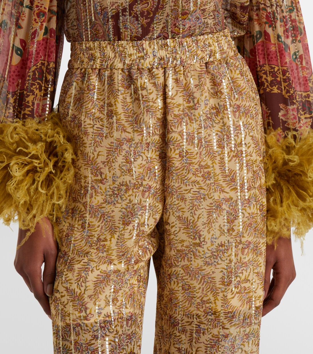 Printed silk-blend wide-leg pants | Valentino