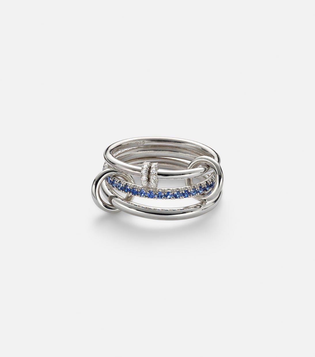 Ring Raneth aus Sterlingsilber mit Diamanten und Saphiren | Spinelli Kilcollin