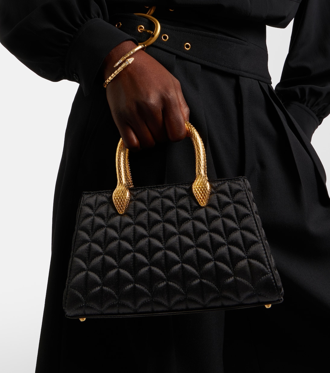 Serpentine Duette satin top-handle bag | Bvlgari