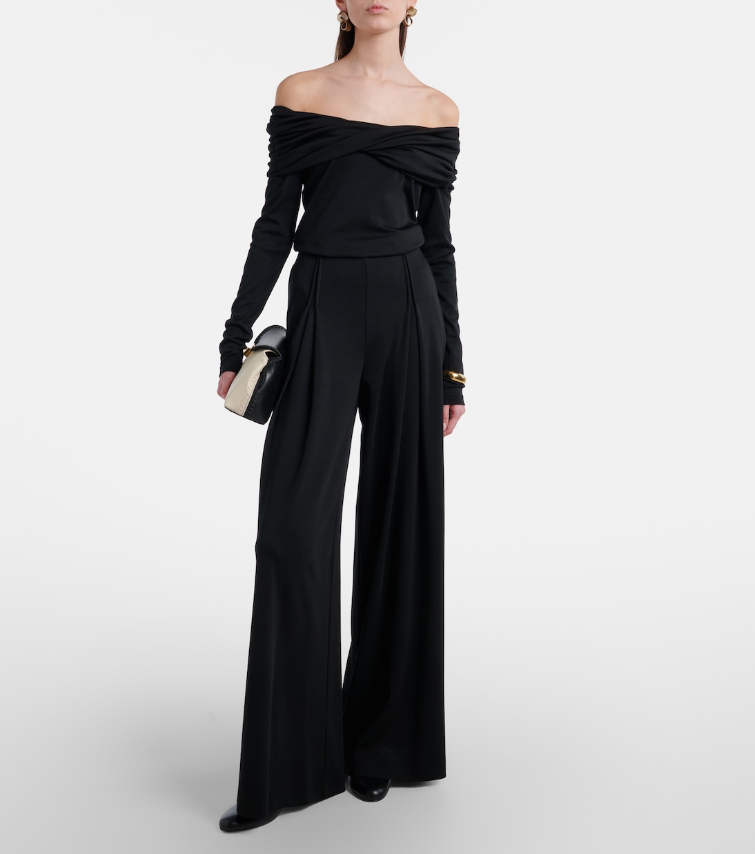 Orafo off-shoulder virgin wool top | Max Mara