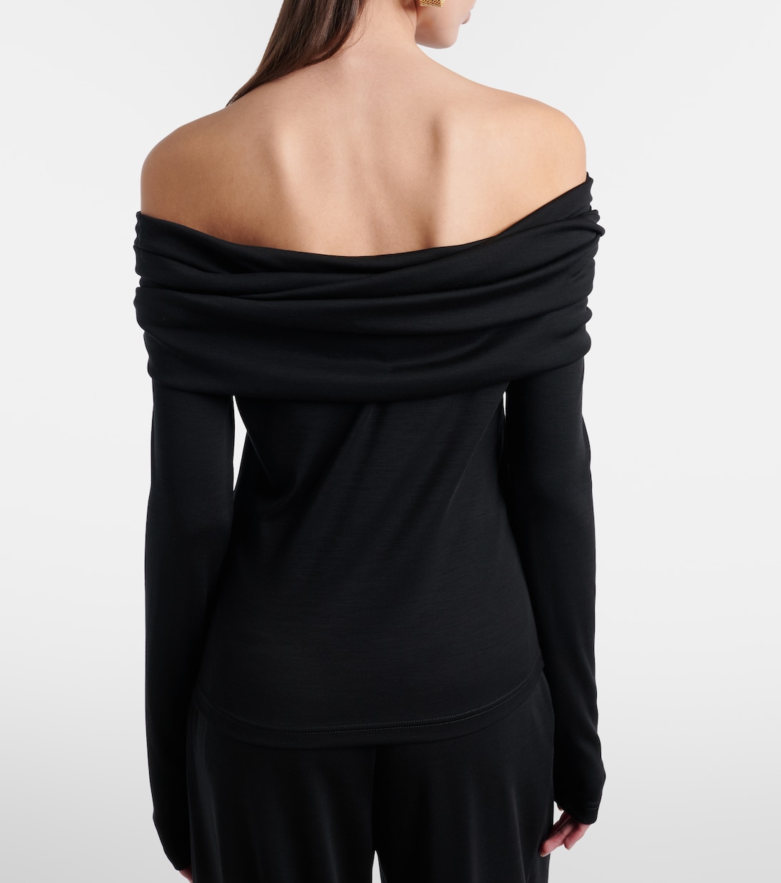 Orafo off-shoulder virgin wool top | Max Mara