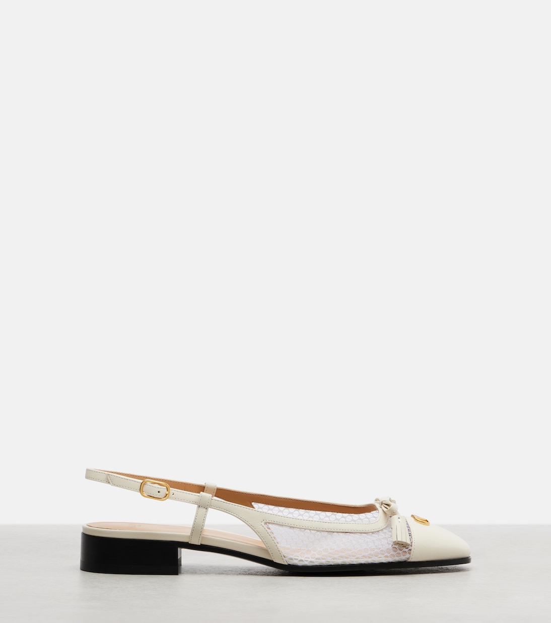 Ballerine slingback VLogo in pelle e mesh | Valentino Garavani