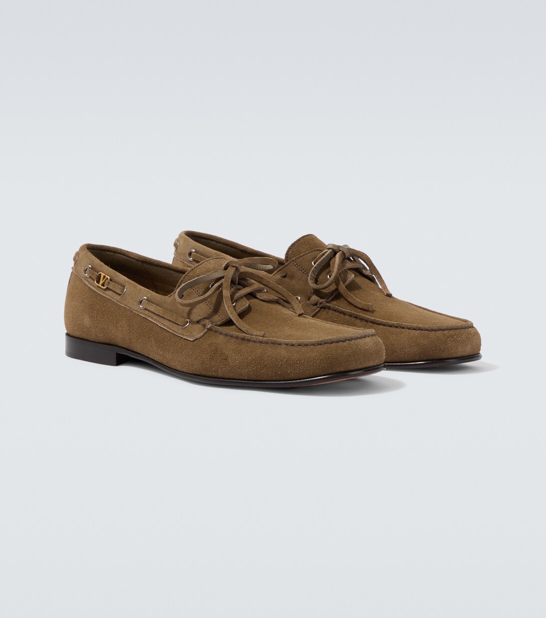 Palm Avenue VLogo suede boat shoes | Valentino Garavani