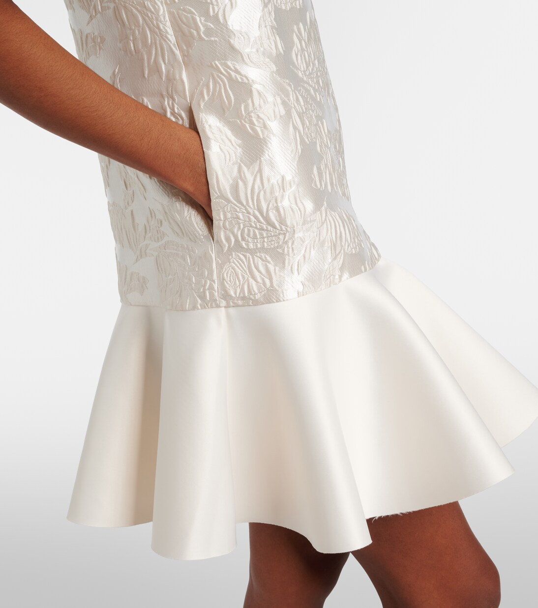 Floral satin cloqué minidress | Ganni