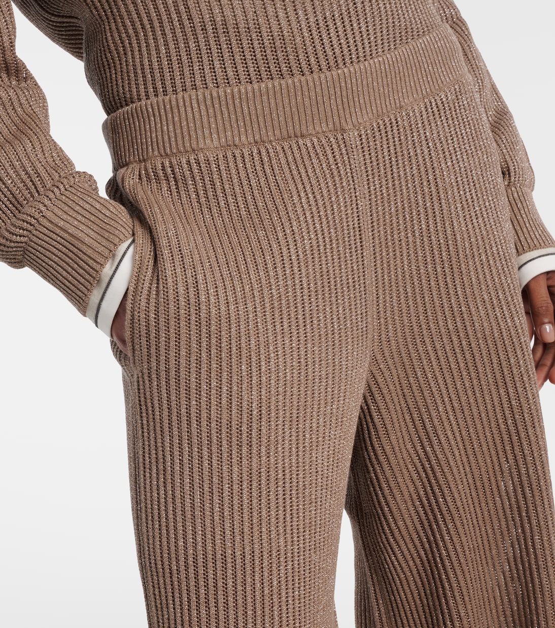 Weite Hose aus Rippstrick | Brunello Cucinelli