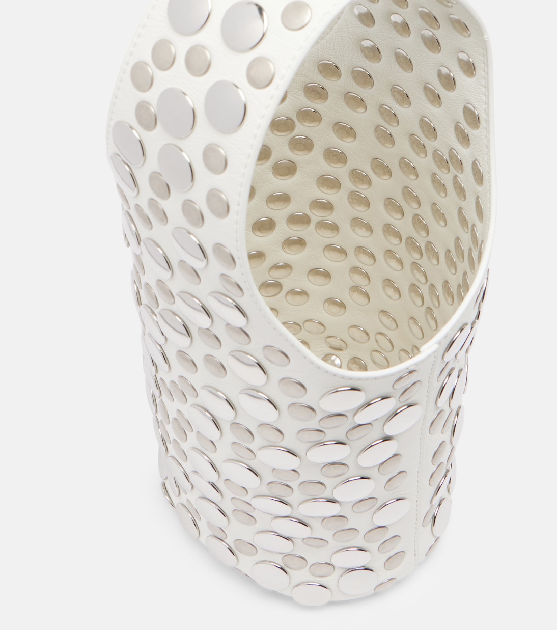 Livia Small studded leather bucket bag | Khaite