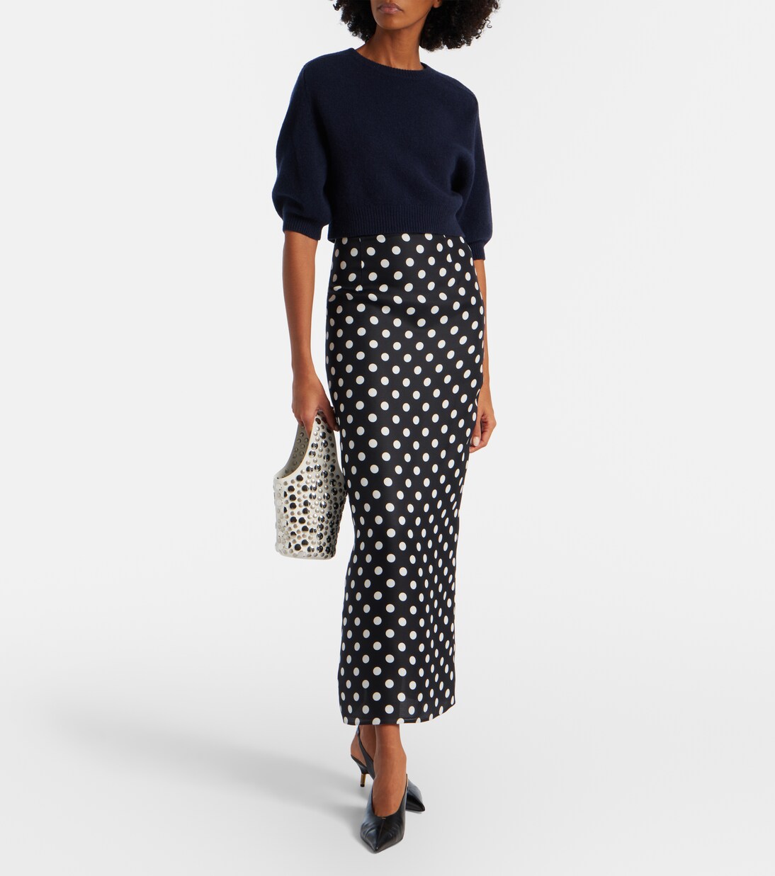 Livia Small studded leather bucket bag | Khaite