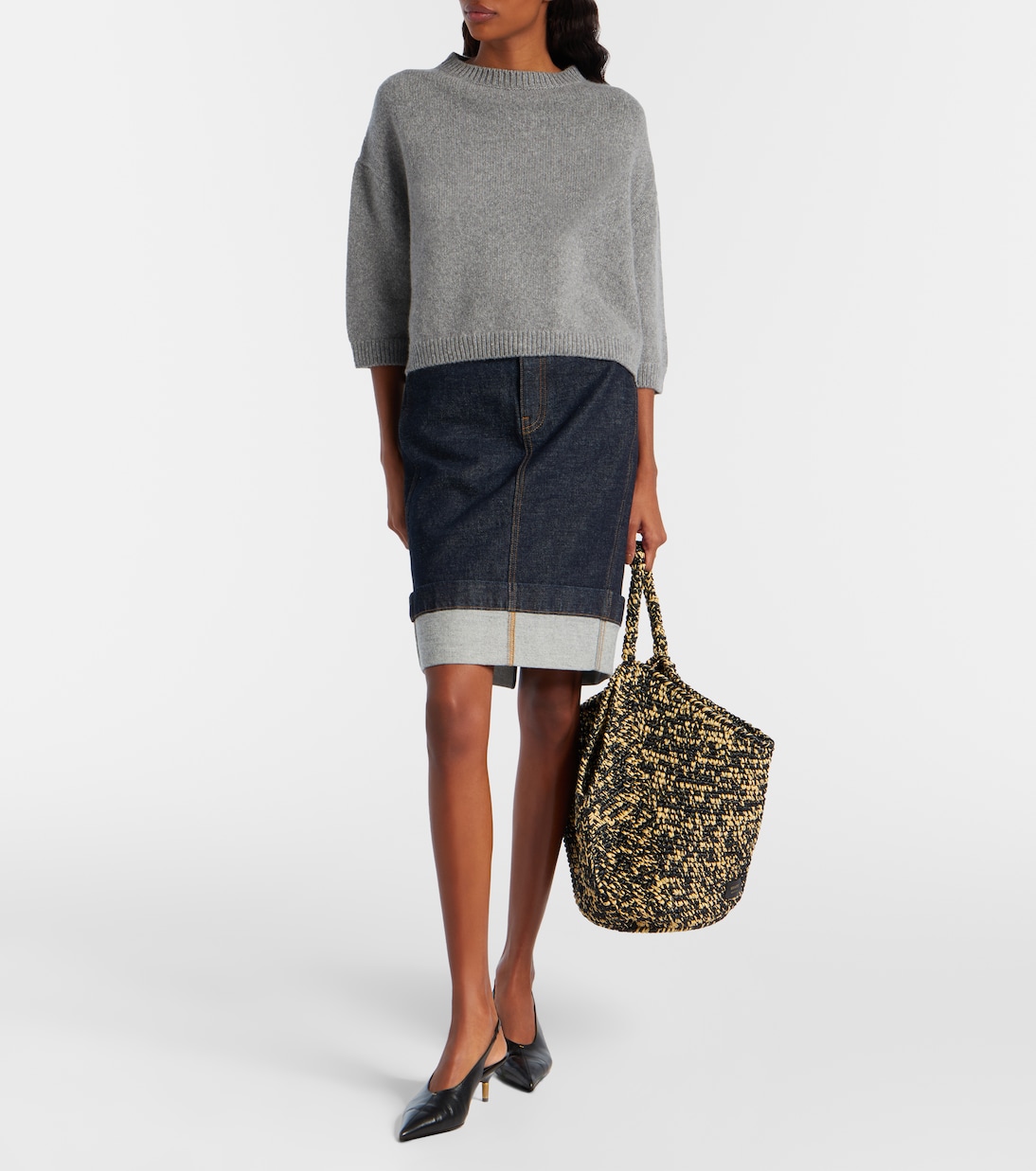 Tote Bag Lotus Medium aus Raffiabast | Khaite