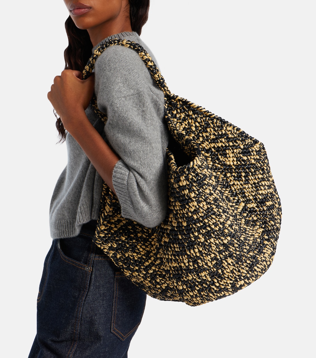 Tote Bag Lotus Medium aus Raffiabast | Khaite