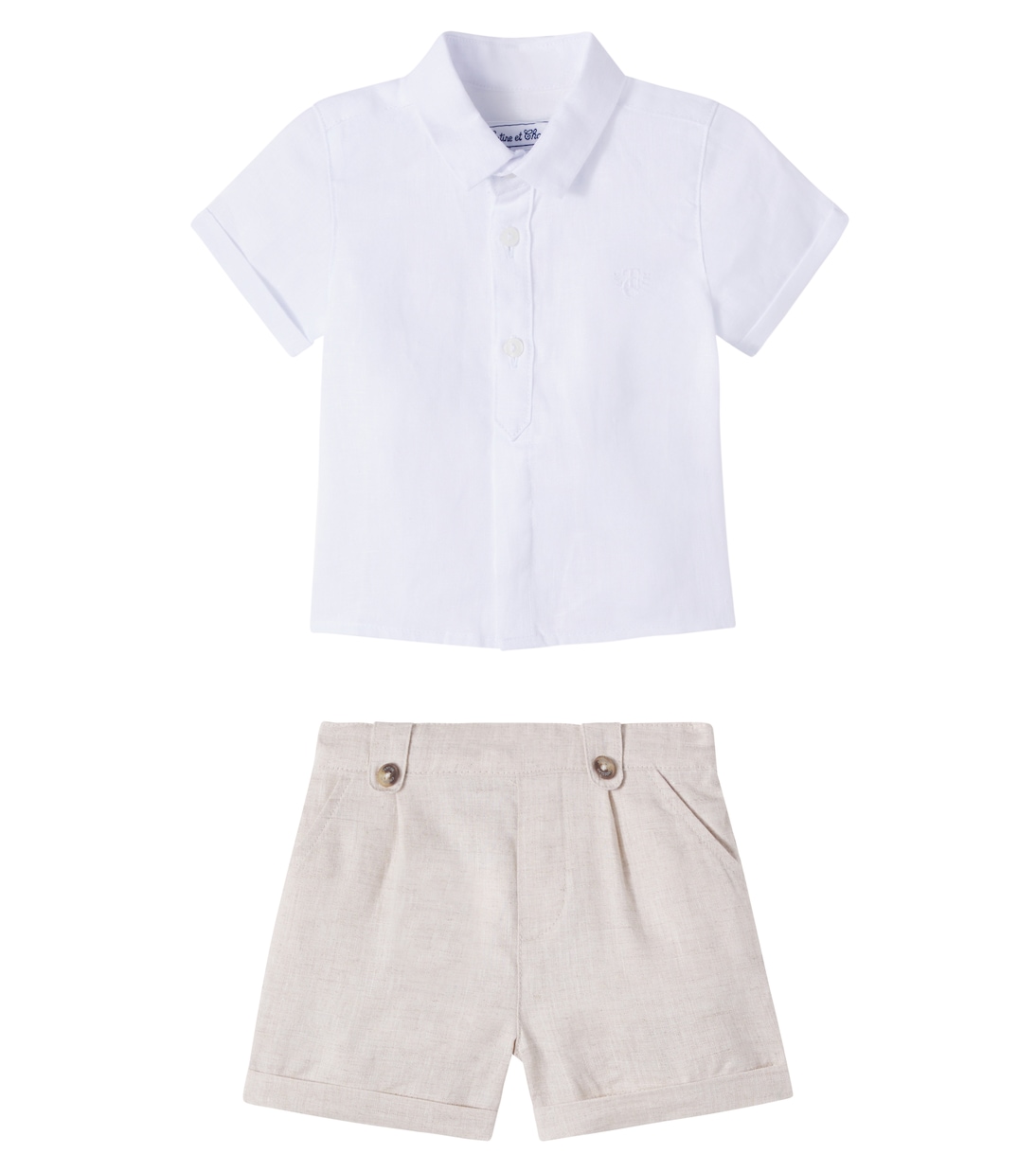 Baby linen shirt and shorts set | Tartine et Chocolat