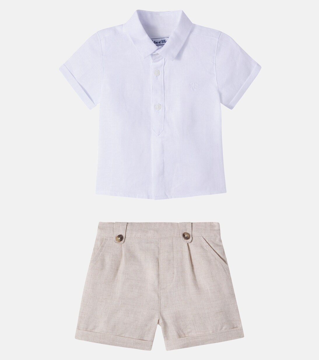 Bébé – Ensemble chemise et short en lin | Tartine et Chocolat